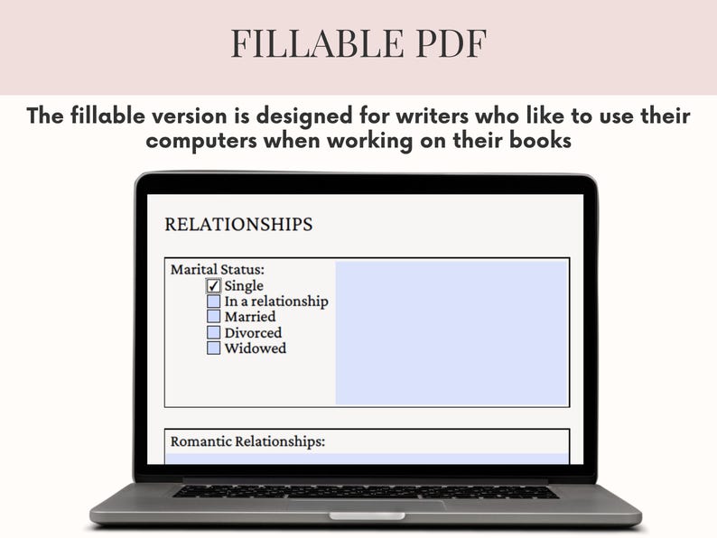 Fillable Fantasy Romance Novel Planner Kit World Building Workbook | Author Resource Writing Templates | Romance Story Planner | Romance Writing  Worksheets