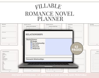 Fillable Romance Novel Planner