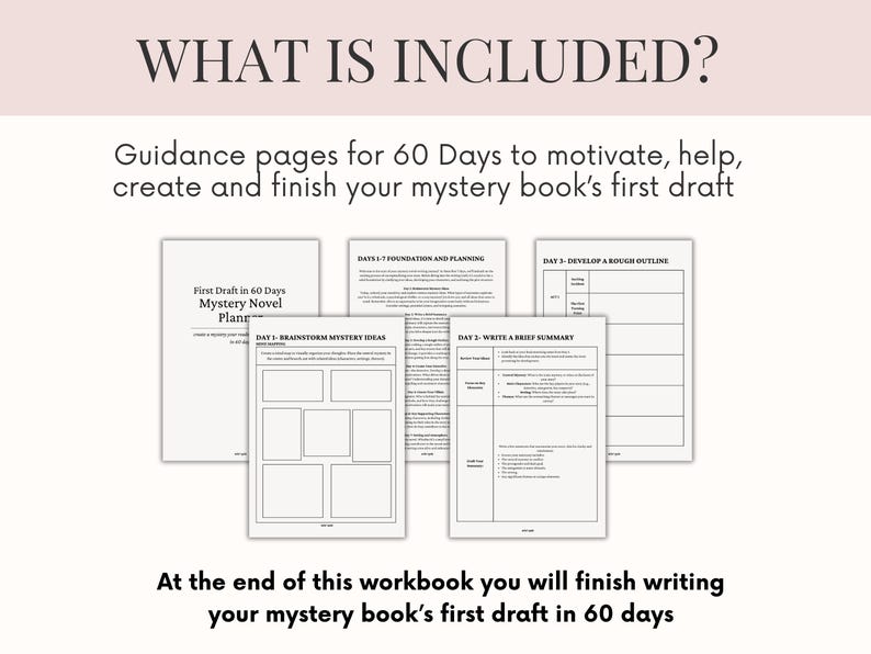 Murder Mystery Book Planner | Fillable Novel Planner Book Outline & Writing Worksheets | Mystery Writing Workbook for Crime Writers | Thriller Novel Plan & Book Series Planner