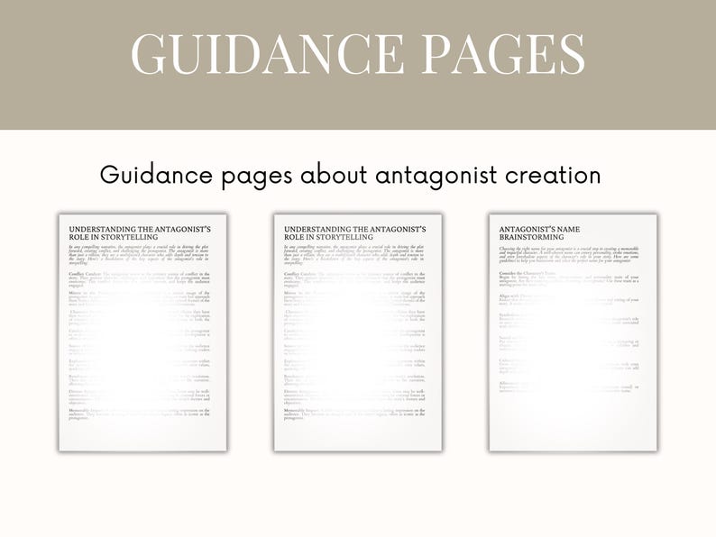 Novel Planner Writing Worksheets Novel Template Author Planner Writing Template Novel Workbook Writing Workbook Character Profiles Book Writing Planner Novel Outline antagonist workbook villain planner character creation