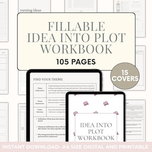 Idea into Plot Workbook: Novel Writing Planner, Book Plot Outline Sheet, Author Templates