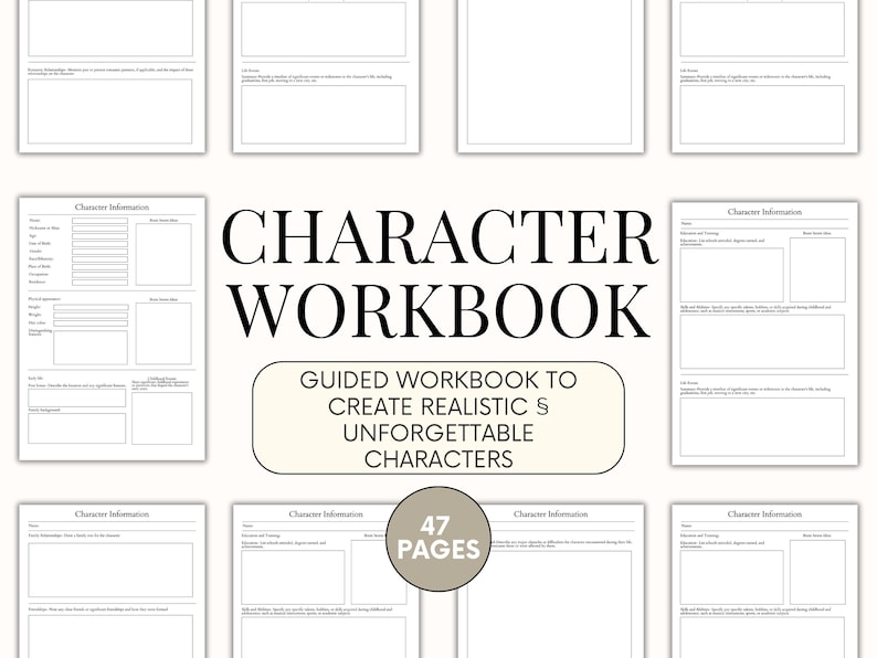 Novel Character Planner Author Planner Character Workbook Character Profile Book Fanfic Novel Character Design Character Profile Book