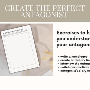 Novel Planner Writing Worksheets Novel Template Author Planner Writing Template Novel Workbook Writing Workbook Character Profiles Book Writing Planner Novel Outline antagonist workbook villain planner character creation