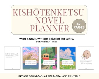 Kishotenketsu Novel Planner: schrijfvoorbereiding, boeken schrijven, plotstructuur, begeleid auteurswerkboek