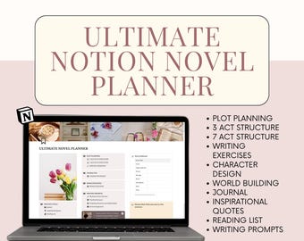 Notion Novel Planner Template: Book Writing, World Building (Digital Download)