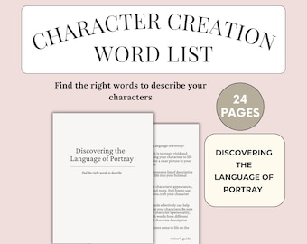 Character Creation Word List (Descriptive Word List for Writers)