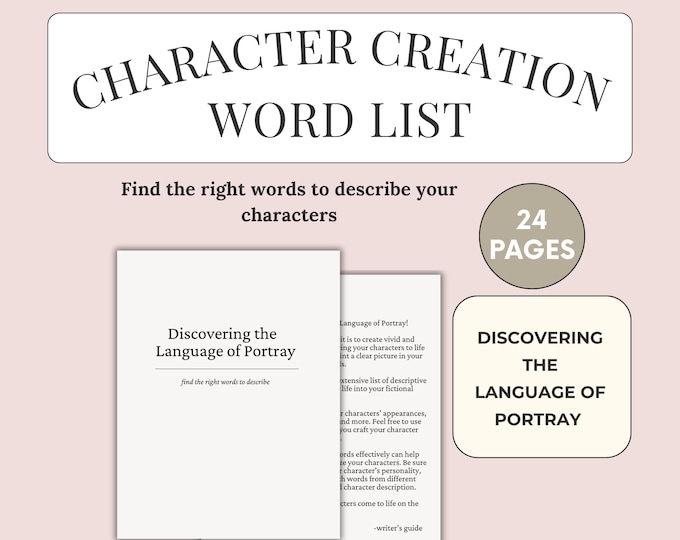 Character Creation Word List (Descriptive Word List for Writers)
