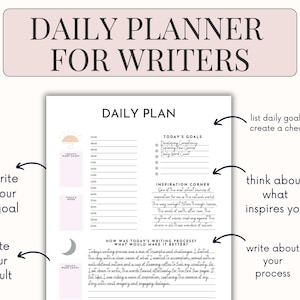 Daily Planner for Writers: Author Productivity Tracker, Writing Tools Goodnotes