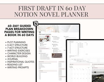 Notion Novel Planner: Book Writing Template, World Building (Digital Download)