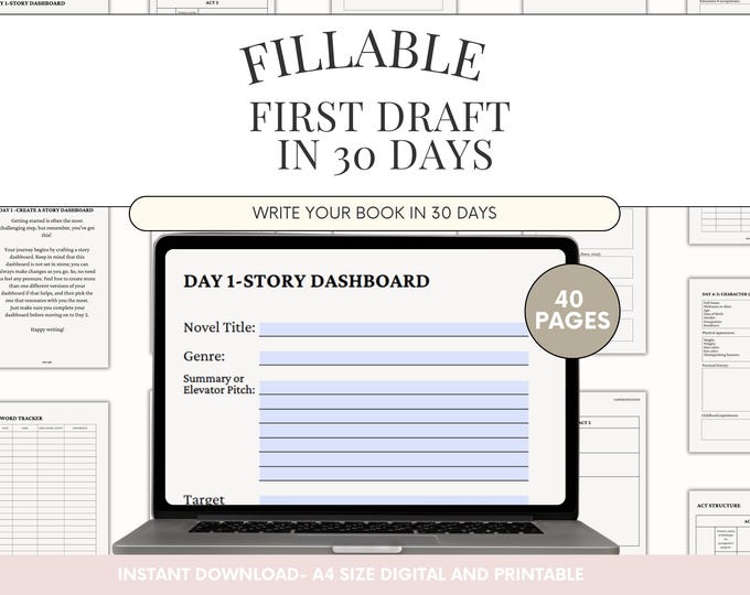 Fillable 30 Day Novel Workbook