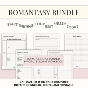 Zestaw do wypełniania powieści fantasy romansowych Planner World Building Workbook Zasoby dla autorów Szablony do pisania Arkusze do pisania historii romansowych