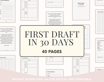 Novel Writing Workbook: First Draft in 30 Days, Write a Book in a Month, Plot Planner