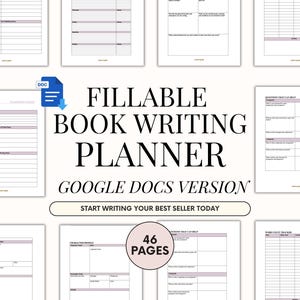 Novel Writing Planner Google Docs Fillable Author Book Planner Novel Plotting Write novel outline Book Writing Planner Novel Writing Prep