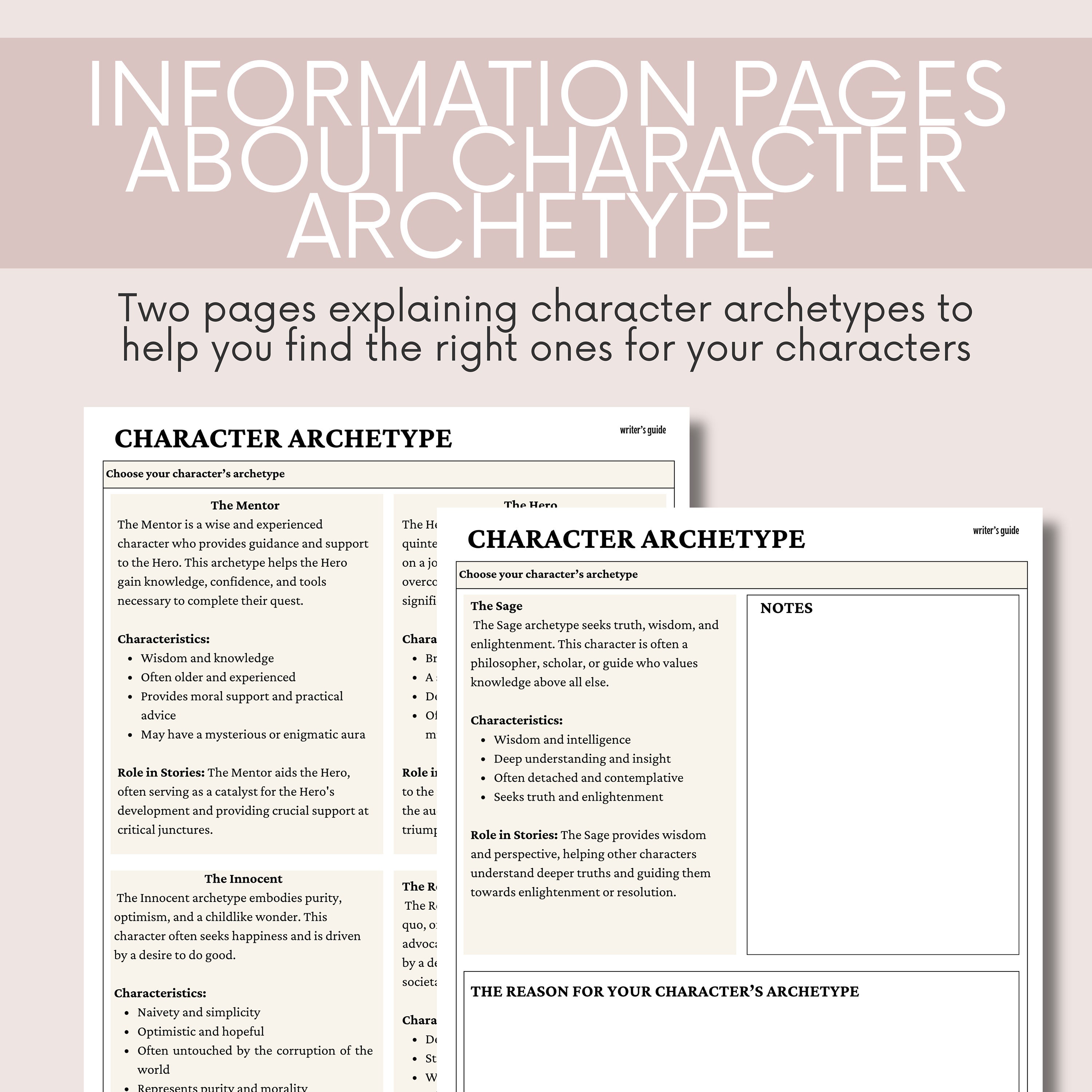 Fillable Character Profile, Printable Character Sheet, Character ...
