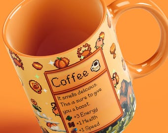 Stardew Valley Orange Mug, Stardew Coffee Mug, Video Game Gift, Cute Gamer Mug, Stardew Valley Merch, Gift for Her, Ceramic Coffee Cup