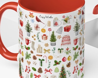 Christmas Mug, Cozy Holiday Coffee Mug, Christmas Gift for Her, Ceramic Mug, Cute Christmas Mugs, Holiday Gift, Coffee Cup, Winter Mug
