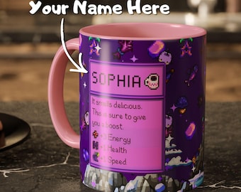 Caneca personalizada de Stardew Valley, presente de Stardew Valley, caneca de café com nome personalizado, caneca de Stardew, caneca aconchegante para gamer, presente para ela