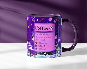 Taza de Stardew Valley, regalo de Stardew Valley, taza de café Valley, juego de Stardew Valley, taza de café morada, taza de Stardew, taza de gamer