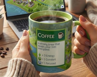 Caneca de café The Sims, presente para gamers