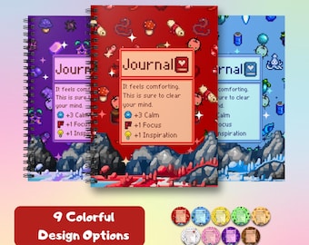 Stardew Valley Journal, Stardew Valley Gift, Gamer Notebook, Bullet Journal, Stardew Journal, Cute Gift for Her, Spiral, Hardcover Notebook