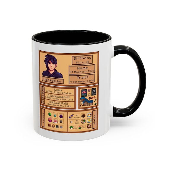 Stardew Valley Sebastian Mug, Pixel Art Coffee Mug, Gamer Gift for Her,  Stardew Valley Gift, Ceramic Coffee Cup, Sebastian Character Mug - Etsy  Israel