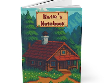 Personalized Stardew Valley Journal, Custom Name Notebook, Stardew Valley Gift, Stardew Planner, Gamer Notebook, Hard Cover & Spiral Journal