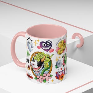 Caneca com estampa de vaca e planta do The Sims 4, caneca de café divertida do The Sims, presente para gamer Plumbob imagem 15