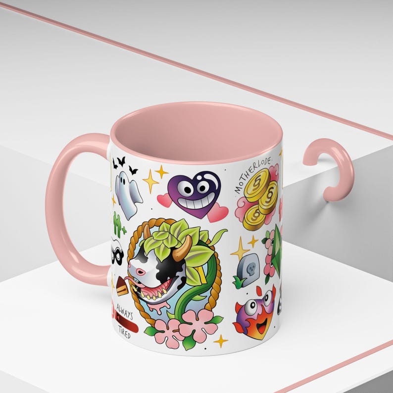 Caneca com estampa de vaca e planta do The Sims 4, caneca de café divertida do The Sims, presente para gamer Plumbob imagem 15