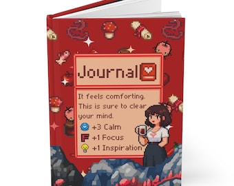 Stardew Valley Red Journal, Stardew Journal, Gamer Notebook, Stardew Valley Gift, Bullet Journal, Gift for Her, Spiral Notebook