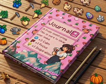 Stardew Valley Pink Journal, leuk gamercadeau, Stardew Journal, spiraal of hardcover notitieboek, gezellig schrijfdagboek, cadeau voor haar, verjaardag