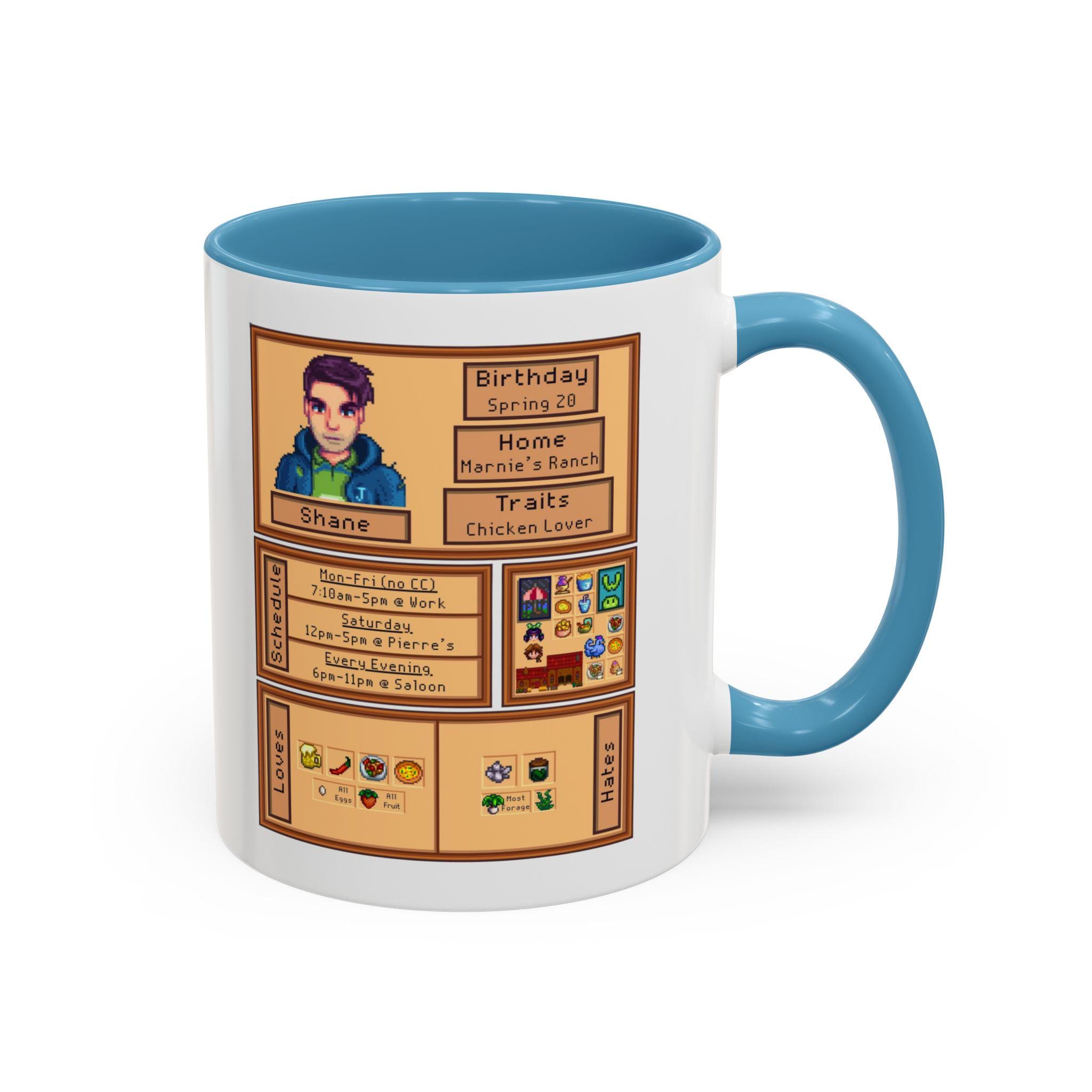 Stardew Valley Shane Mug, Pixel Art Coffee Mug, Stardew Valley Gift,  Ceramic Cup, Shane Character Mug, Gamer Gift for Her, Stardew Mug