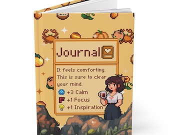 Stardew Valley Orange Journal, Cute Gamer Gift, Stardew Journal, Spiral or Hardcover Notebook, Cozy Writing Journal, Gift for Her, Christmas