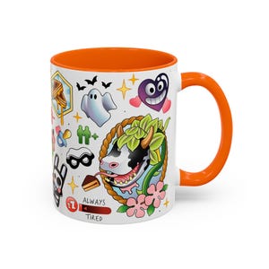 Caneca com estampa de vaca e planta do The Sims 4, caneca de café divertida do The Sims, presente para gamer Plumbob Orange