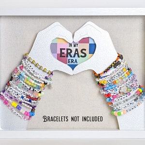 Bracelet Display Case for Friendship Bracelets - White Shadow Box Frame - 11&quot;X14&quot;