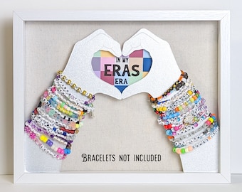 Bracelet Display Case for Friendship Bracelets - White Shadow Box Frame - 11&quot;X14&quot;