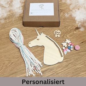 set di artigianato personalizzato per bambini, porta mollette per capelli, kit fai da te a forma di cavallo, unicorno, set regalo, artigianato, Pasqua, comunione, compleanno