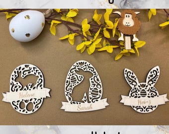 Pingente de Páscoa personalizado em madeira, presente de Páscoa, pingente de Páscoa com nome, Páscoa, decoração de Páscoa, pingente de madeira, ninho de Páscoa, cesta de Páscoa