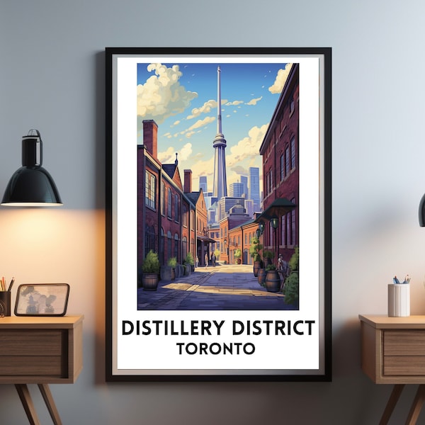 Brennerei Stadtteil Poster, Toronto Kanada Poster, Ontario Poster Druck, Reise Poster, Skyline Fotografie, moderne Wand Kunst, Reise Geschenk