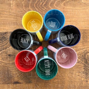 Akzentfarbe Becher Chart | Print On Demand Tasse Chart | 7 Farben Becher Chart | 11 Unzen Keramik Farbbecher | Farbkarte Akzent Tassen | Printful Tassen