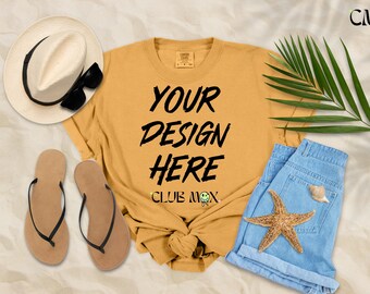 Maqueta de camiseta MONARCH de Comfort Colors / Maqueta de camiseta de vacaciones de verano / Maqueta CC1717 / Maqueta de camiseta de vacaciones familiares / Maqueta de camiseta de viaje de chicas a la playa