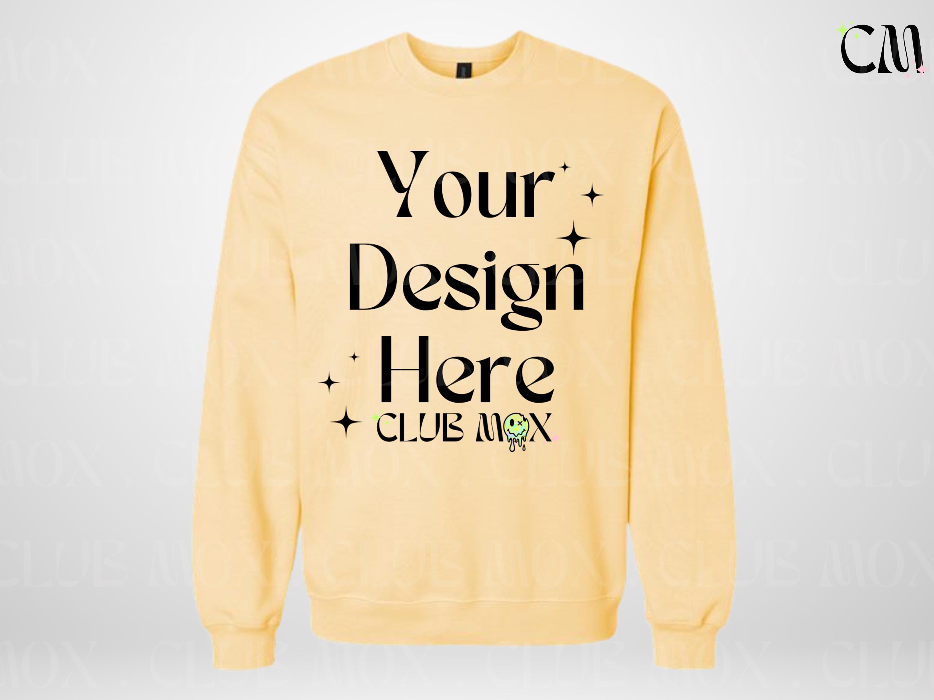 YELLOW HAZE SF000 Mockup, GILDAN Softstyle Sweatshirt Mockup