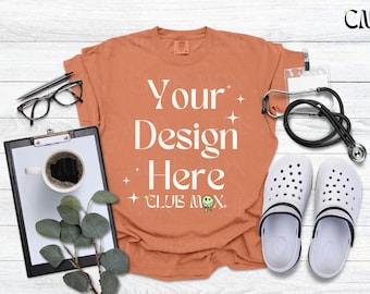 YAM Comfort Colors shirt Mockup, Nurse Mockup, CC1717 tee, RN shirt Mockup, Hospital Scrubs Mock, Doctor Tshirt Mockup, Medical Field, CNA