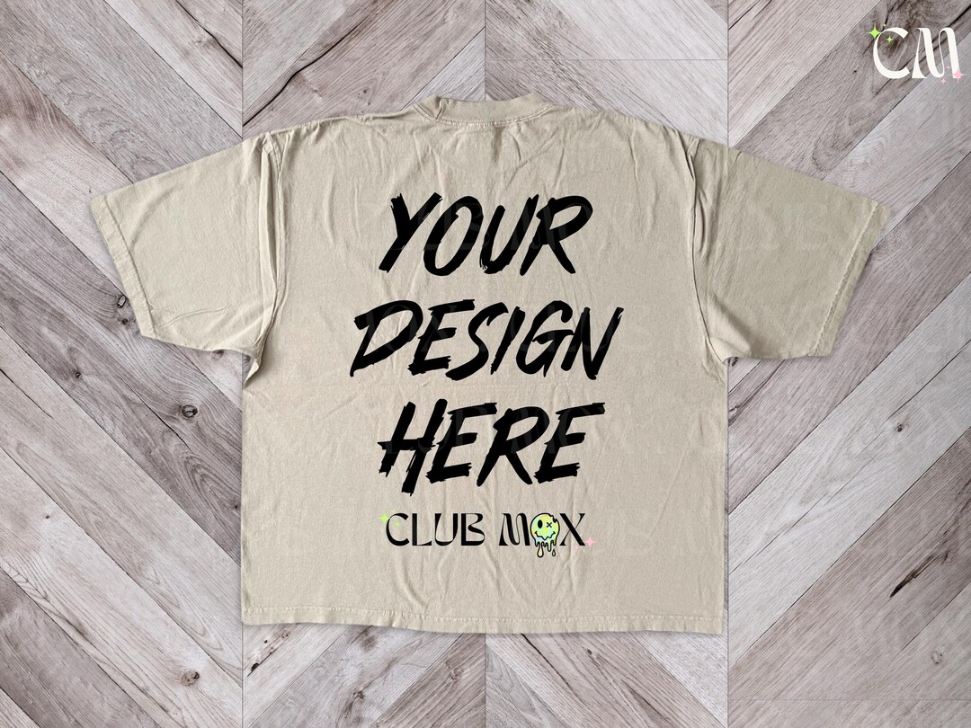 OATMEAL Shaka Wear Mockup, BACK Oversized T Shirt Mock Up