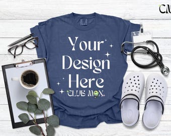 MIDNIGHT Comfort Colors T shirt Mockup, Nurse Mockup, CC1717 t shirt, RN Mockup, Hospital Mock up, Doctor Tshirt Mockup, Medical Field, JPG