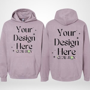 PARAGON SF500-mockup, GILDAN softstyle-hoodiemodel, zakontwerpmodel, hoodiemodel voorkant achterkant, softstyle-mockup, GSF500-fleecehoody