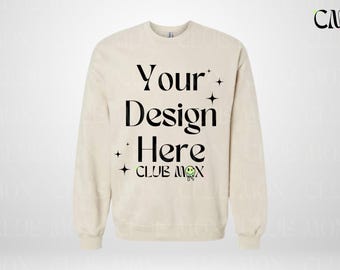 SAND SF000 Mockup, GILDAN Softstyle Sweatshirt Mockup, Midweight Crewneck Mockup, GSF000 Fleece Sweatshirt mockup, Boho Chic Sweater Mockup