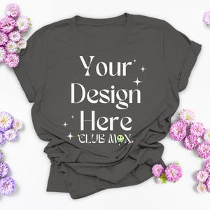 Asphalt Bella Canvas 3001 T-shirt Mockup: Mother&#39;s Day Floral (JPG)