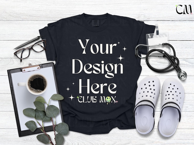BLACK tshirt mockup, Comfort Colors 1717 T-shirt Mockup, Nurse cc1717 Mockup, Comfort color tees, Boho tshirt mockup, 1717 tshirt mockup, Casual shirt mockup, Medical Student tshirt, Dr flat lay, Nurse styled shirt flat lay, png comfort color mockup