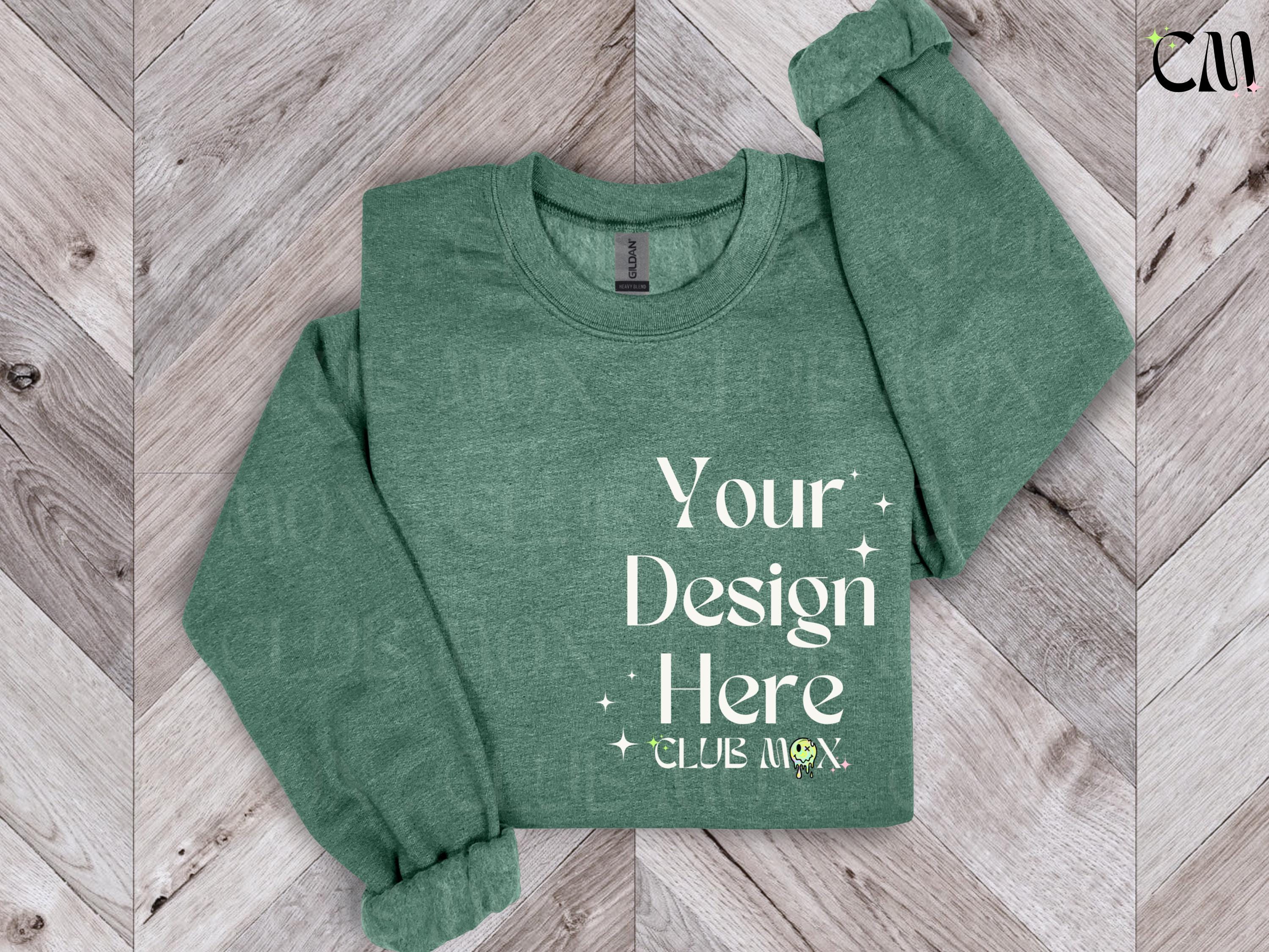 Gildan Men's Crew Neck T-Shirt | Heather Sport Dark Green | Medium 50/50 Cotton Polyester Blend