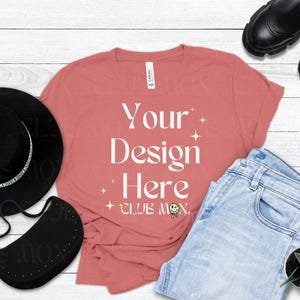 Boho Bella Canvas 3001 MAUVE Shirt Mockup | gestyltes Tshirt Mockup | Herbst Tshirt Mockup | Mode T-Shirt Mockup | Back to School T-Shirt Mock